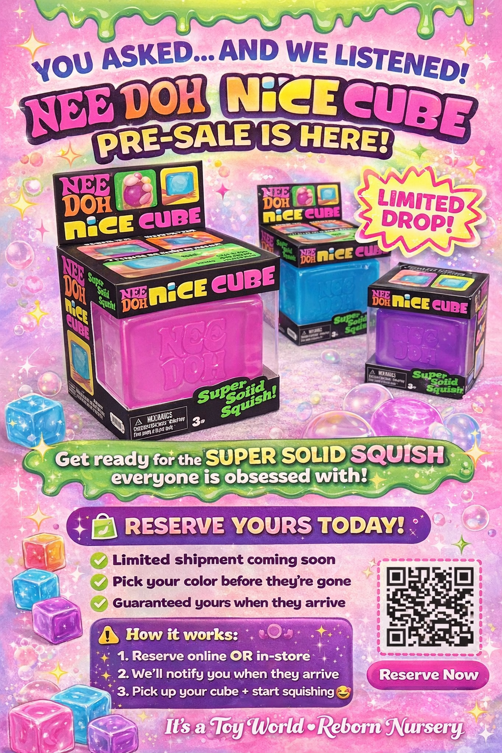 Nice Cube Squishy 2.25in needoh dupe