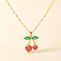 Retro Cherry Charm Necklace