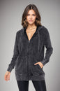 Oversized Waffle Knit Zip-Up Hoodie